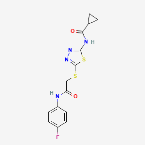 N-[5-[2-(4-fluoroanilino)-2-oxoethyl]sulfanyl-1,3,4-thiadiazol-2-yl]cyclopropanecarboxamide