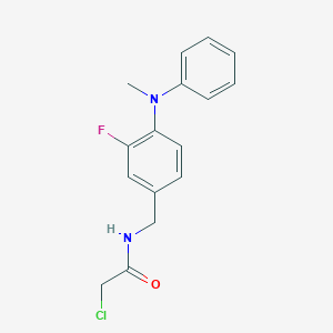 molecular formula C16H16ClFN2O B2403657 2-Chloro-N-[[3-fluoro-4-(N-methylanilino)phenyl]methyl]acetamide CAS No. 2411201-50-6