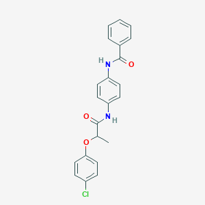 molecular formula C22H19ClN2O3 B240366 N-(4-{[2-(4-chlorophenoxy)propanoyl]amino}phenyl)benzamide 
