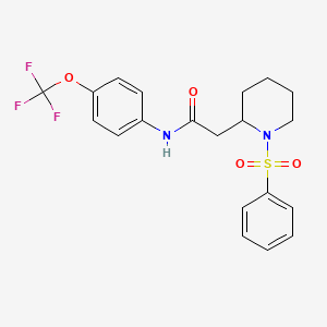 2-(1-(phenylsulfonyl)piperidin-2-yl)-N-(4-(trifluoromethoxy)phenyl)acetamide
