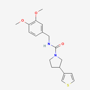N-(3,4-dimethoxybenzyl)-3-(thiophen-3-yl)pyrrolidine-1-carboxamide