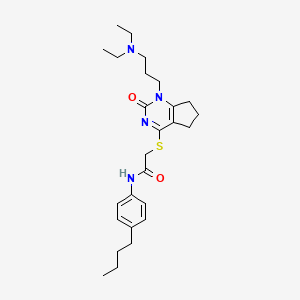 N-(4-butylphenyl)-2-((1-(3-(diethylamino)propyl)-2-oxo-2,5,6,7-tetrahydro-1H-cyclopenta[d]pyrimidin-4-yl)thio)acetamide