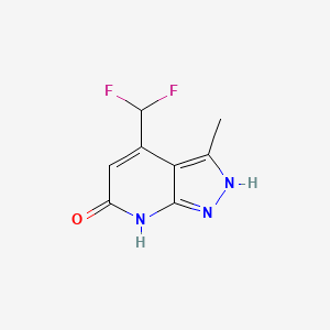 molecular formula C8H7F2N3O B2403672 4-(Difluoromethyl)-3-methyl-1H-pyrazolo[3,4-b]pyridin-6(7H)-one CAS No. 1018047-67-0