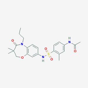 N-(4-(N-(3,3-dimethyl-4-oxo-5-propyl-2,3,4,5-tetrahydrobenzo[b][1,4]oxazepin-8-yl)sulfamoyl)-3-methylphenyl)acetamide