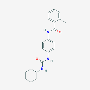 molecular formula C21H25N3O2 B240368 N-(4-{[(cyclohexylamino)carbonyl]amino}phenyl)-2-methylbenzamide 