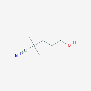molecular formula C7H13NO B2403680 2,2-Dimethyl-5-hydroxypentanenitrile CAS No. 1468587-64-5