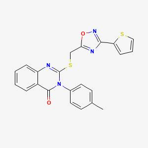 2-(((3-(thiophen-2-yl)-1,2,4-oxadiazol-5-yl)methyl)thio)-3-(p-tolyl)quinazolin-4(3H)-one