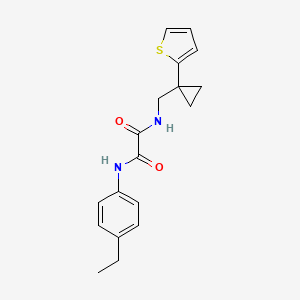 molecular formula C18H20N2O2S B2403695 N1-(4-ethylphenyl)-N2-((1-(thiophen-2-yl)cyclopropyl)methyl)oxalamide CAS No. 1207041-78-8