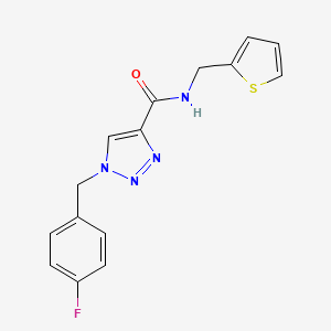 molecular formula C15H13FN4OS B2403702 1-(4-fluorobenzyl)-N-(thiophen-2-ylmethyl)-1H-1,2,3-triazole-4-carboxamide CAS No. 1326932-05-1