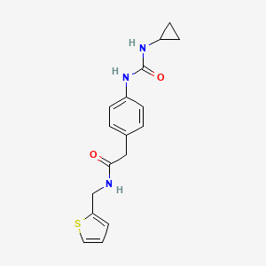 molecular formula C17H19N3O2S B2403709 2-(4-(3-cyclopropylureido)phenyl)-N-(thiophen-2-ylmethyl)acetamide CAS No. 1207056-27-6