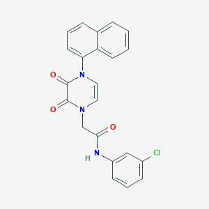 molecular formula C22H16ClN3O3 B2403722 N-(3-chlorophenyl)-2-(4-naphthalen-1-yl-2,3-dioxopyrazin-1-yl)acetamide CAS No. 898409-52-4