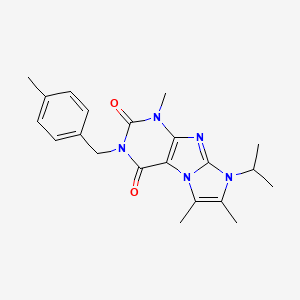 molecular formula C21H25N5O2 B2403730 4,7,8-Trimethyl-2-[(4-methylphenyl)methyl]-6-propan-2-ylpurino[7,8-a]imidazole-1,3-dione CAS No. 878734-55-5