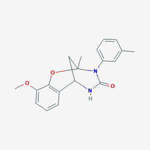 molecular formula C19H20N2O3 B2403739 10-methoxy-2-methyl-3-(m-tolyl)-5,6-dihydro-2H-2,6-methanobenzo[g][1,3,5]oxadiazocin-4(3H)-one CAS No. 687580-24-1