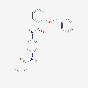molecular formula C25H26N2O3 B240374 2-(benzyloxy)-N-{4-[(3-methylbutanoyl)amino]phenyl}benzamide 