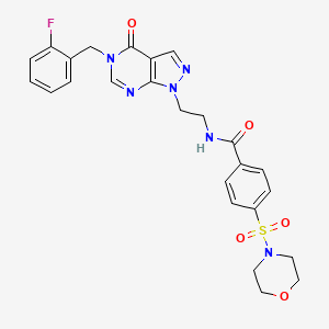 molecular formula C25H25FN6O5S B2403741 N-(2-(5-(2-fluorobenzyl)-4-oxo-4,5-dihydro-1H-pyrazolo[3,4-d]pyrimidin-1-yl)ethyl)-4-(morpholinosulfonyl)benzamide CAS No. 922010-27-3