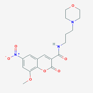 molecular formula C18H21N3O7 B2403750 8-methoxy-N-(3-morpholin-4-ylpropyl)-6-nitro-2-oxochromene-3-carboxamide CAS No. 693239-66-6