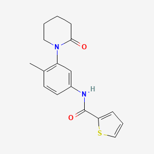 molecular formula C17H18N2O2S B2403757 N-(4-methyl-3-(2-oxopiperidin-1-yl)phenyl)thiophene-2-carboxamide CAS No. 941979-38-0