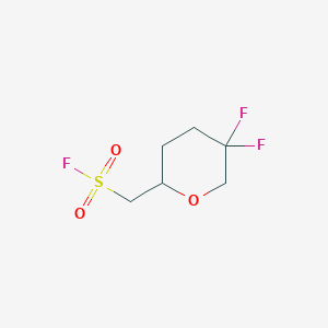 molecular formula C6H9F3O3S B2403758 (5,5-Difluorooxan-2-yl)methanesulfonyl fluoride CAS No. 2301628-29-3