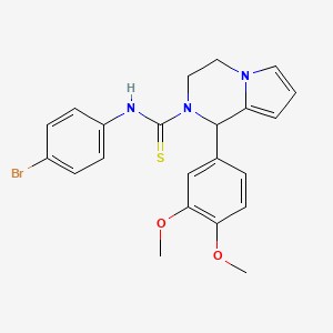 molecular formula C22H22BrN3O2S B2403762 N-(4-溴苯基)-1-(3,4-二甲氧基苯基)-3,4-二氢吡咯并[1,2-a]吡嗪-2(1H)-甲硫酰胺 CAS No. 393833-29-9