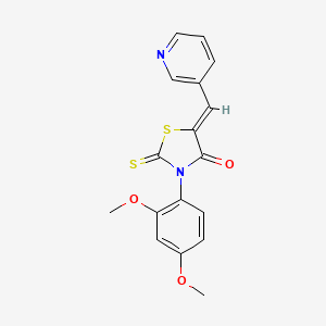 molecular formula C17H14N2O3S2 B2403764 (Z)-3-(2,4-dimethoxyphenyl)-5-(pyridin-3-ylmethylene)-2-thioxothiazolidin-4-one CAS No. 853903-67-0