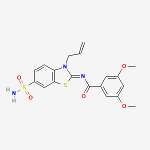 molecular formula C19H19N3O5S2 B2403775 (Z)-N-(3-烯丙基-6-磺酰胺基苯并[d]噻唑-2(3H)-亚甲基)-3,5-二甲氧基苯甲酰胺 CAS No. 865175-97-9