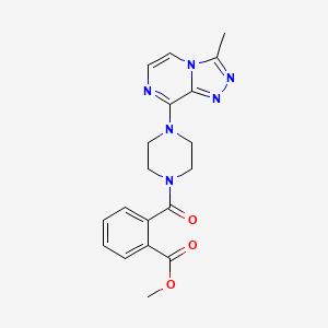 molecular formula C19H20N6O3 B2403783 Methyl 2-(4-(3-methyl-[1,2,4]triazolo[4,3-a]pyrazin-8-yl)piperazine-1-carbonyl)benzoate CAS No. 1903166-30-2