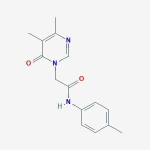 molecular formula C15H17N3O2 B2403784 2-[4,5-二甲基-6-氧代-1(6H)-嘧啶基]-N~1~-(4-甲基苯基)乙酰胺 CAS No. 1251677-70-9