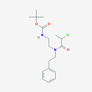 molecular formula C18H27ClN2O3 B2403787 Tert-butyl N-[2-[2-chloropropanoyl(2-phenylethyl)amino]ethyl]carbamate CAS No. 2411240-17-8