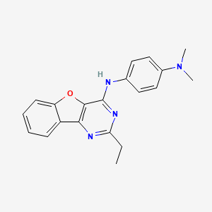molecular formula C20H20N4O B2403788 N1-(2-ethylbenzofuro[3,2-d]pyrimidin-4-yl)-N4,N4-dimethylbenzene-1,4-diamine CAS No. 844859-25-2