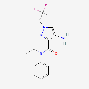 molecular formula C14H15F3N4O B2403793 4-Amino-N-ethyl-n-phenyl-1-(2,2,2-trifluoroethyl)-1H-pyrazole-3-carboxamide CAS No. 2101198-82-5