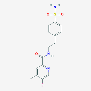 molecular formula C15H16FN3O3S B2403796 5-Fluoro-4-methyl-N-[2-(4-sulfamoylphenyl)ethyl]pyridine-2-carboxamide CAS No. 2415453-63-1