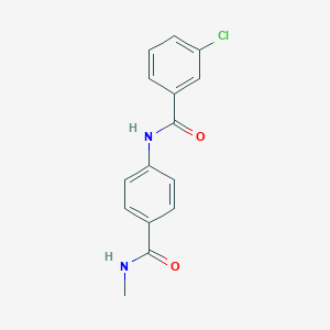molecular formula C15H13ClN2O2 B240381 3-chloro-N-[4-(methylcarbamoyl)phenyl]benzamide 
