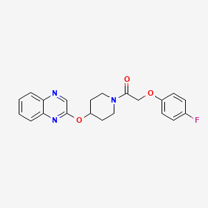 molecular formula C21H20FN3O3 B2403815 2-(4-Fluorophenoxy)-1-(4-(quinoxalin-2-yloxy)piperidin-1-yl)ethanone CAS No. 1705801-04-2