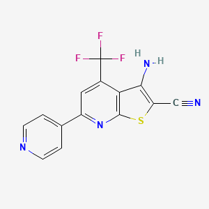 3-Amino-6-(pyridin-4-yl)-4-(trifluoromethyl)thieno[2,3-b]pyridine-2-carbonitrile