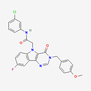 molecular formula C26H20ClFN4O3 B2403849 N-(3-chlorophenyl)-2-(8-fluoro-3-(4-methoxybenzyl)-4-oxo-3H-pyrimido[5,4-b]indol-5(4H)-yl)acetamide CAS No. 1216585-53-3