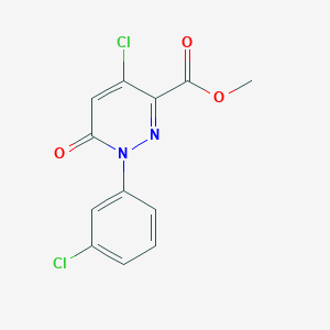molecular formula C12H8Cl2N2O3 B2403850 Methyl 4-chloro-1-(3-chlorophenyl)-6-oxo-1,6-dihydro-3-pyridazinecarboxylate CAS No. 866051-44-7