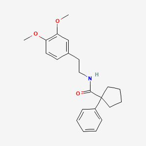 molecular formula C22H27NO3 B2403852 N-(2-(3,4-Dimethoxyphenyl)ethyl)(phenylcyclopentyl)formamid CAS No. 151156-92-2