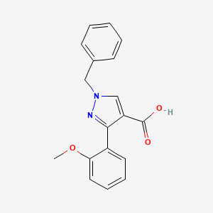 molecular formula C18H16N2O3 B2403854 1-benzyl-3-(2-methoxyphenyl)-1H-pyrazole-4-carboxylic acid CAS No. 956354-20-4