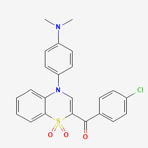 molecular formula C23H19ClN2O3S B2403862 (4-chlorophenyl){4-[4-(dimethylamino)phenyl]-1,1-dioxido-4H-1,4-benzothiazin-2-yl}methanone CAS No. 1114653-72-3