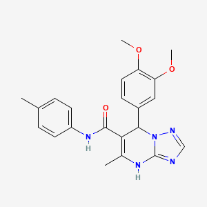 molecular formula C22H23N5O3 B2403866 7-(3,4-dimethoxyphenyl)-5-methyl-N-(p-tolyl)-4,7-dihydro-[1,2,4]triazolo[1,5-a]pyrimidine-6-carboxamide CAS No. 420831-89-6