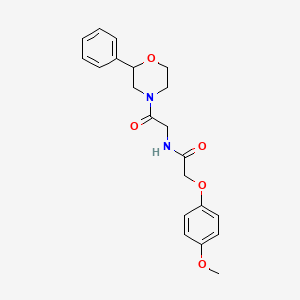 2-(4-methoxyphenoxy)-N-(2-oxo-2-(2-phenylmorpholino)ethyl)acetamide