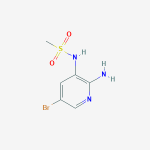 molecular formula C6H8BrN3O2S B2403882 N-(2-氨基-5-溴吡啶-3-基)甲磺酰胺 CAS No. 1257043-55-2