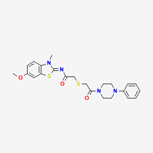 (Z)-N-(6-methoxy-3-methylbenzo[d]thiazol-2(3H)-ylidene)-2-((2-oxo-2-(4-phenylpiperazin-1-yl)ethyl)thio)acetamide
