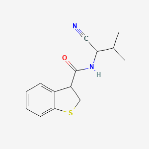 molecular formula C14H16N2OS B2403901 N-(1-cyano-2-methylpropyl)-2,3-dihydro-1-benzothiophene-3-carboxamide CAS No. 1444190-52-6
