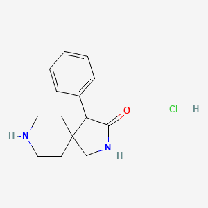 molecular formula C14H19ClN2O B2403903 盐酸4-苯基-2,8-二氮杂螺[4.5]癸-3-酮 CAS No. 2044705-27-1