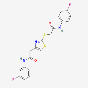 molecular formula C19H15F2N3O2S2 B2403907 N-(4-氟苯基)-2-((4-(2-((3-氟苯基)氨基)-2-氧代乙基)噻唑-2-基)硫代)乙酰胺 CAS No. 941921-71-7