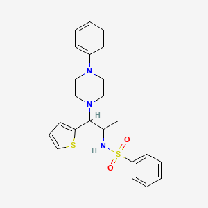 N-[1-(4-phenylpiperazin-1-yl)-1-thiophen-2-ylpropan-2-yl]benzenesulfonamide
