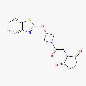 molecular formula C16H15N3O4S B2403912 1-(2-(3-(苯并[d]噻唑-2-氧基)氮杂环丁-1-基)-2-氧代乙基)吡咯烷-2,5-二酮 CAS No. 1798023-71-8