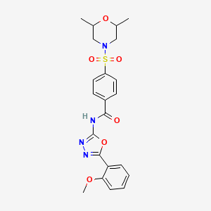 molecular formula C22H24N4O6S B2403920 4-((2,6-dimethylmorpholino)sulfonyl)-N-(5-(2-methoxyphenyl)-1,3,4-oxadiazol-2-yl)benzamide CAS No. 533869-72-6