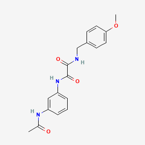 molecular formula C18H19N3O4 B2403921 N1-(3-acetamidophenyl)-N2-(4-methoxybenzyl)oxalamide CAS No. 900000-59-1